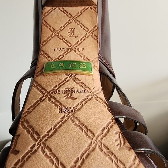 L.A.M.B Brown Strappy Stilettos/Heels Size 8.5 - Picture 9 of 9